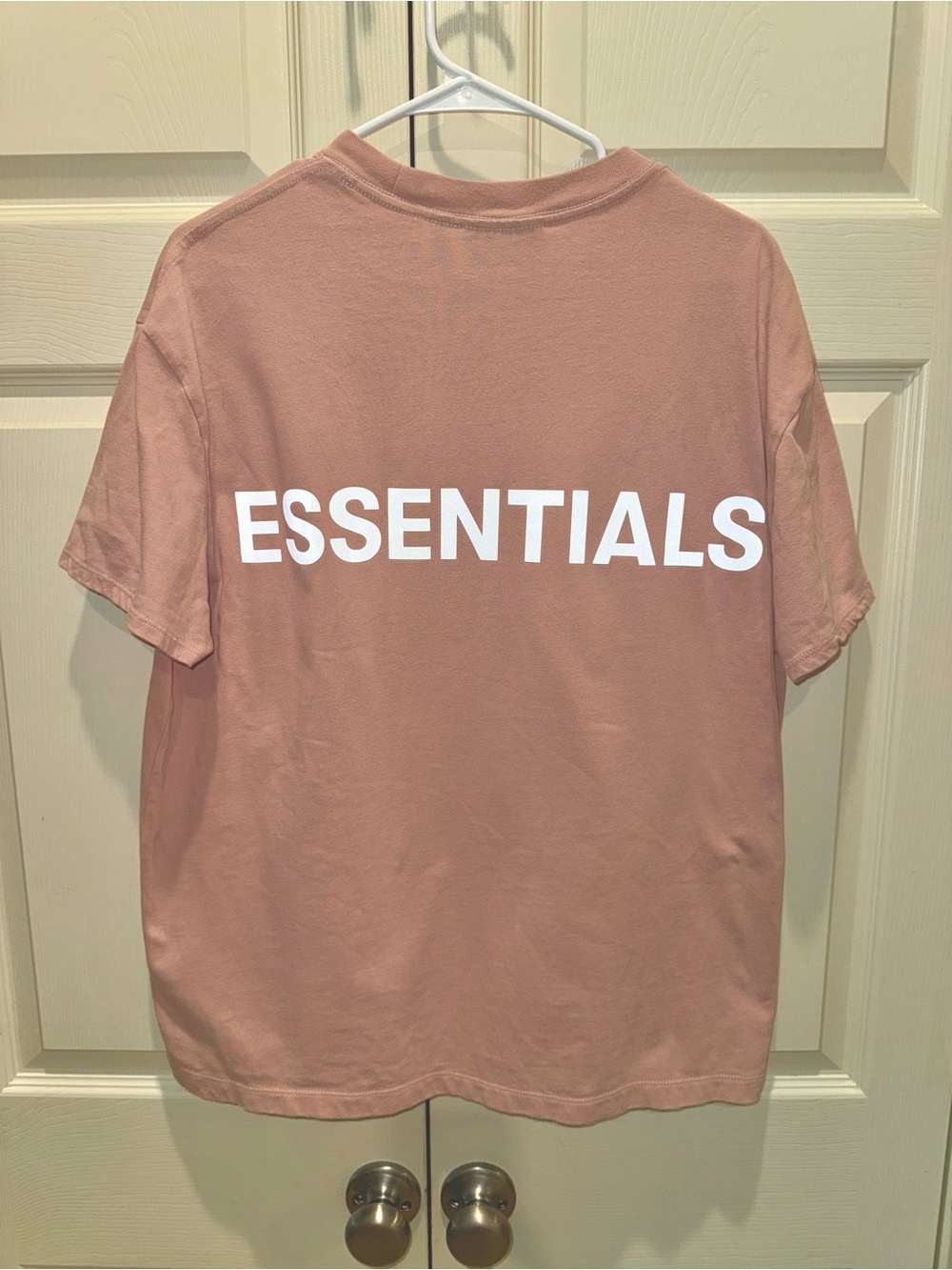 Fear of God Essentials Tee in Dusty Pink with White Logo XS